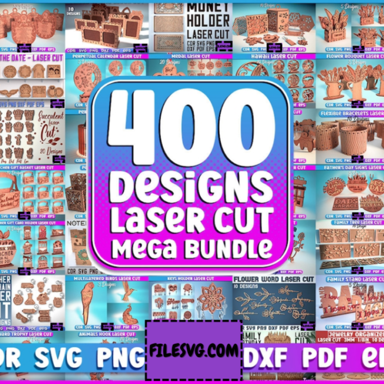 Laser Cut Mega Bundle SVG, CNC Files, Engraving SVG, cnc file laser, cnc file routter, 400 file for cnc