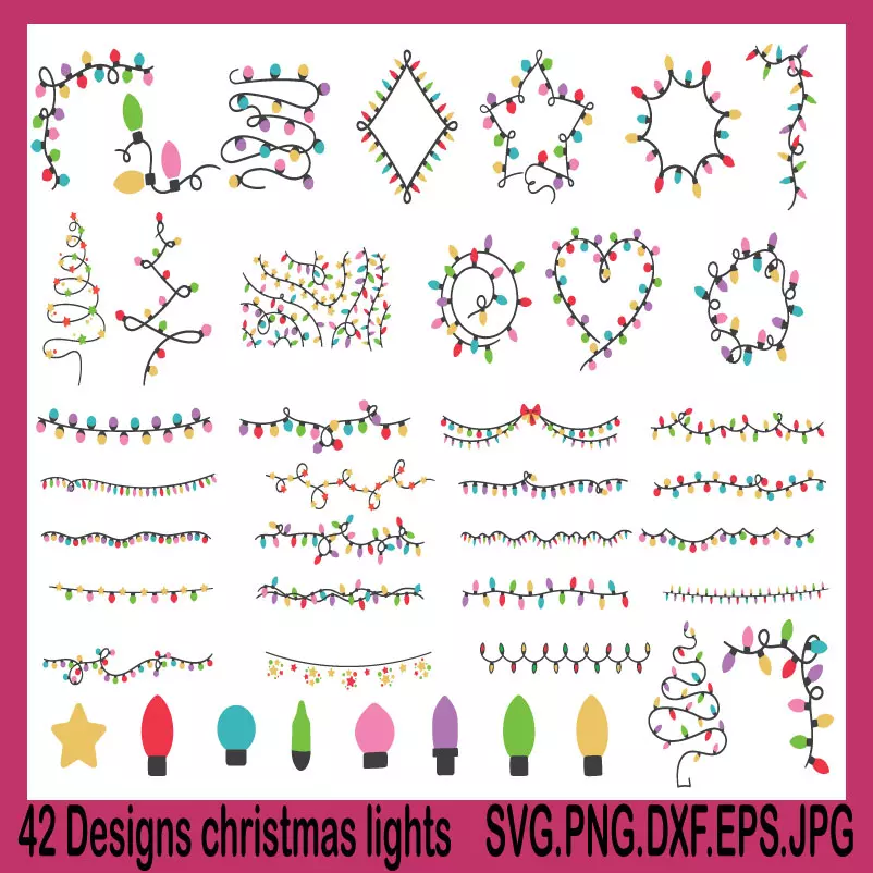 christmas lights svg