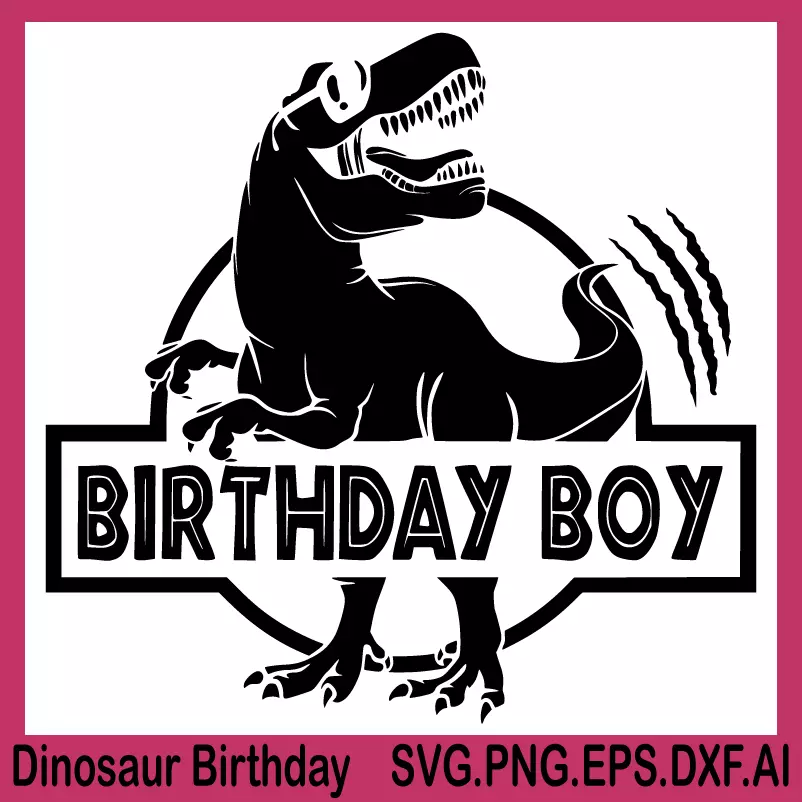 Dinosaur Birthday SVG, happy birthday svg, birthday svg vectorday