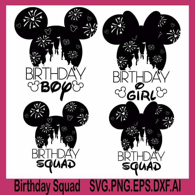 birthday squad svg, mickey mouse head svg, mickey head svg