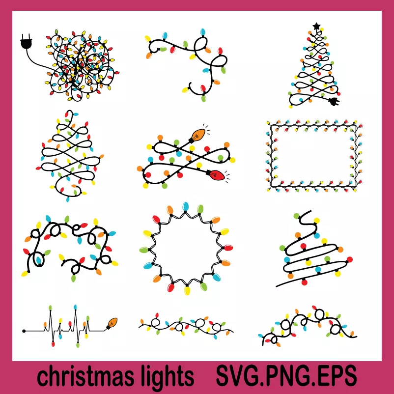 christmas lights svg, family christmas svg, christmas svg images