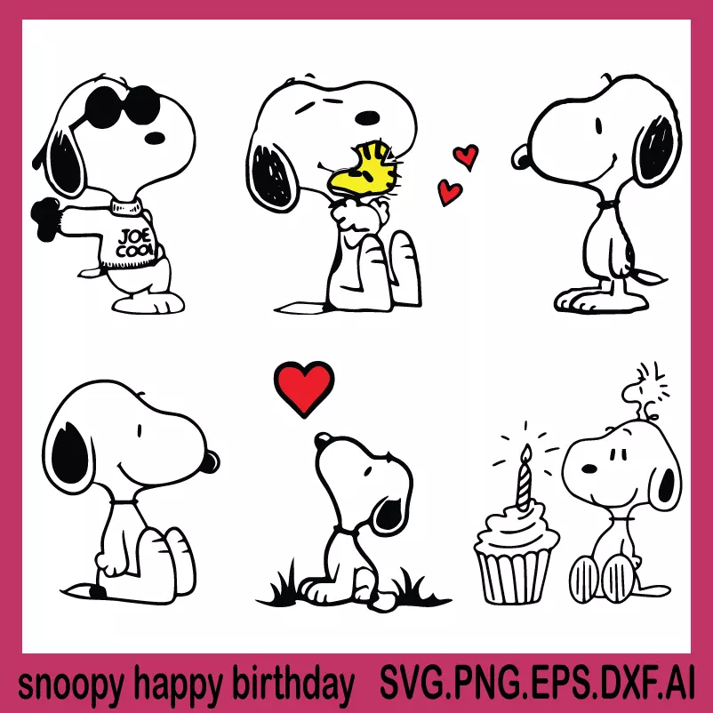 snoopy happy birthday, happy birthday svg, birthday svg