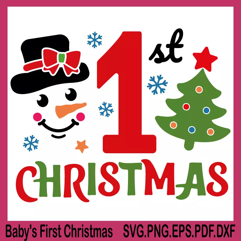 baby's first christmas svg, svg christmas, christmas wreath svg