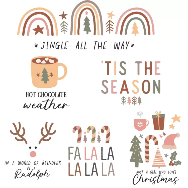 boho christmas decor, christmas disney svg, cute christmas svg