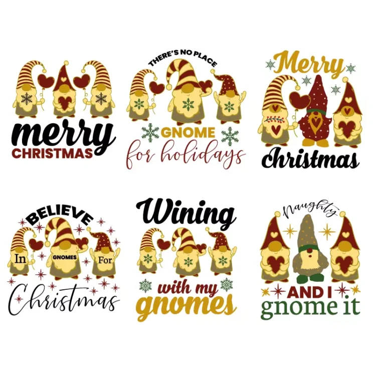 christmas gnomes svg, christmas star svg, silhouette christmas svg