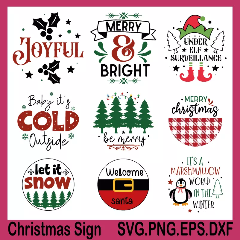 christmas sign svg, cute christmas dog svg, merry christmas svg