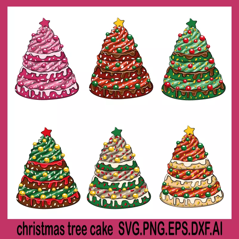 christmas tree cake svg, christmas lights svg, funny christmas svg