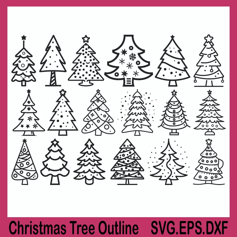 christmas tree outline svg, christmas tree svg, family christmas svg