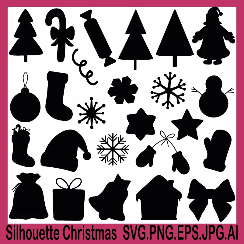 silhouette christmas svg, christmas card svg, charlie brown christmas svg