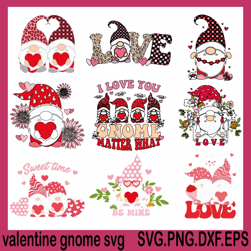 valentine gnome svg, disney valentine svg, valentine day svg