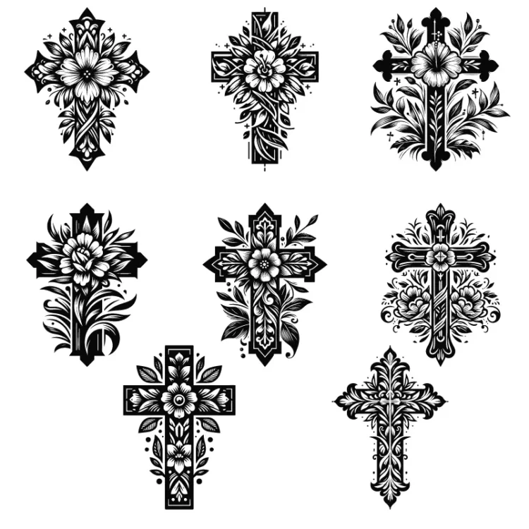 floral cross svg, svg cross, cross svg image