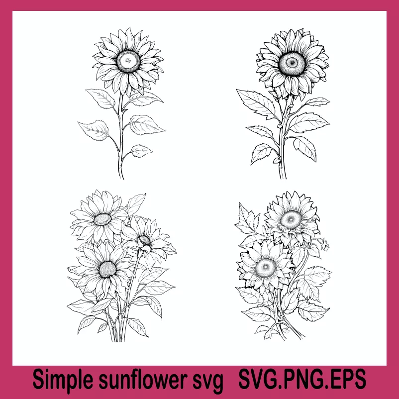 simple sunflower svg, sunflower svg black and white, half sunflower svg