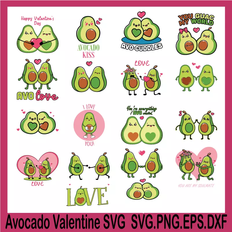 Avocado Valentine SVG, funny valentine svg,valentine day svg