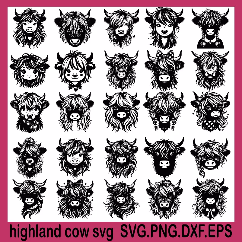 Highland Cow Svg, highland cow cute, highland cows svg