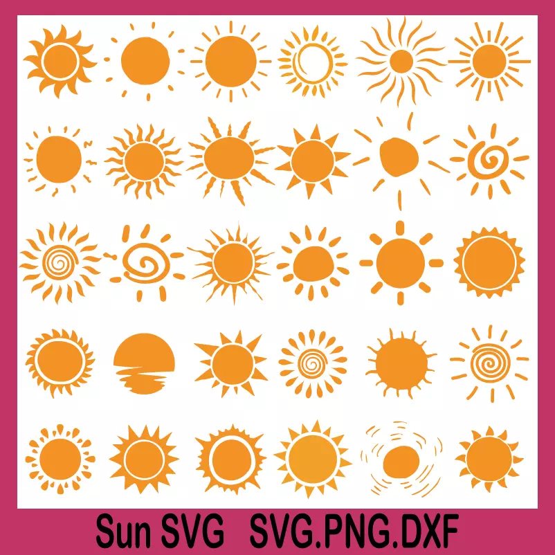 Sun SVG, half sun svg, sun rays svg