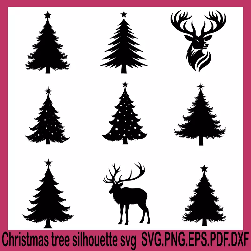 christmas tree silhouette svg, christmas tree cake svg, svg christmas tree