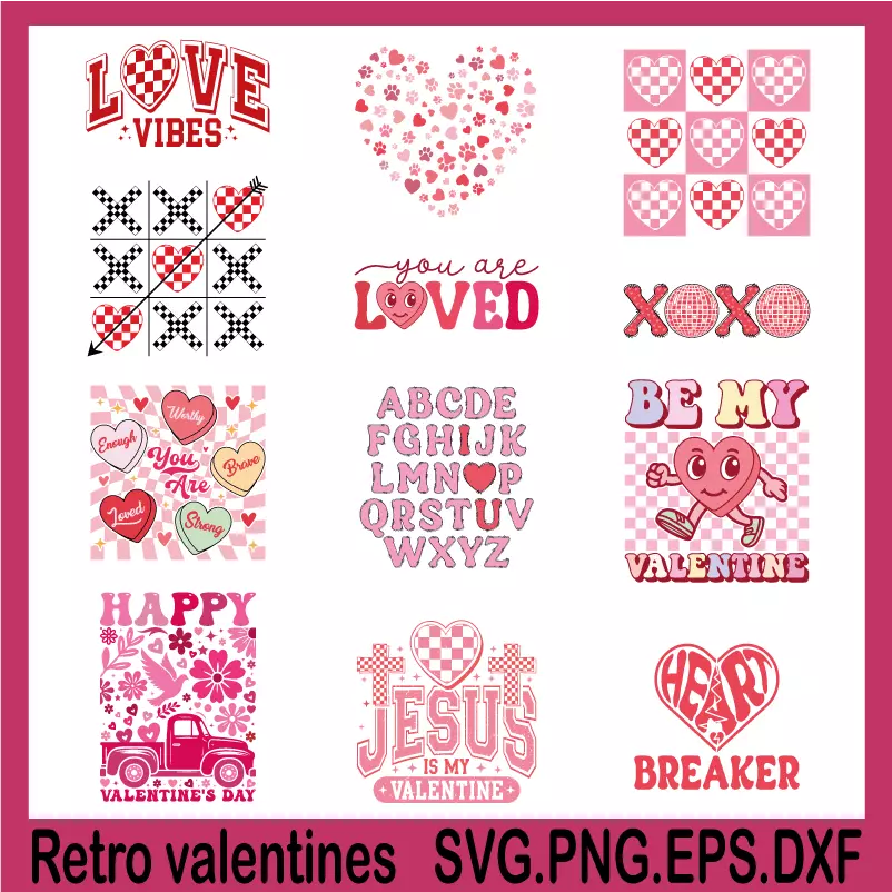 retro valentines, teacher valentine svg, valentine gnome svg