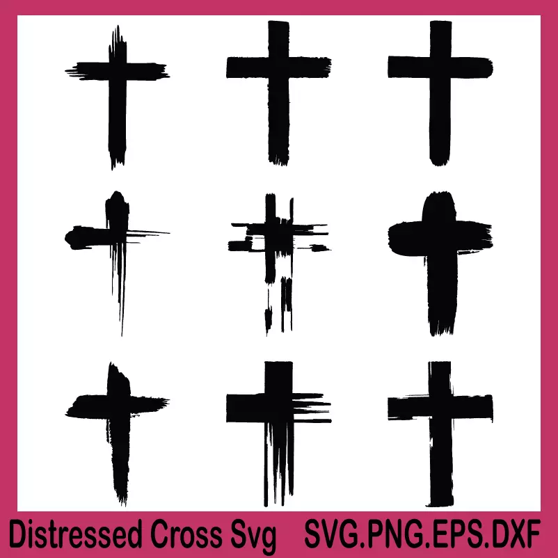 Distressed Cross Svg, FLORAL CROSS SVG, HEART WITH CROSS SVG