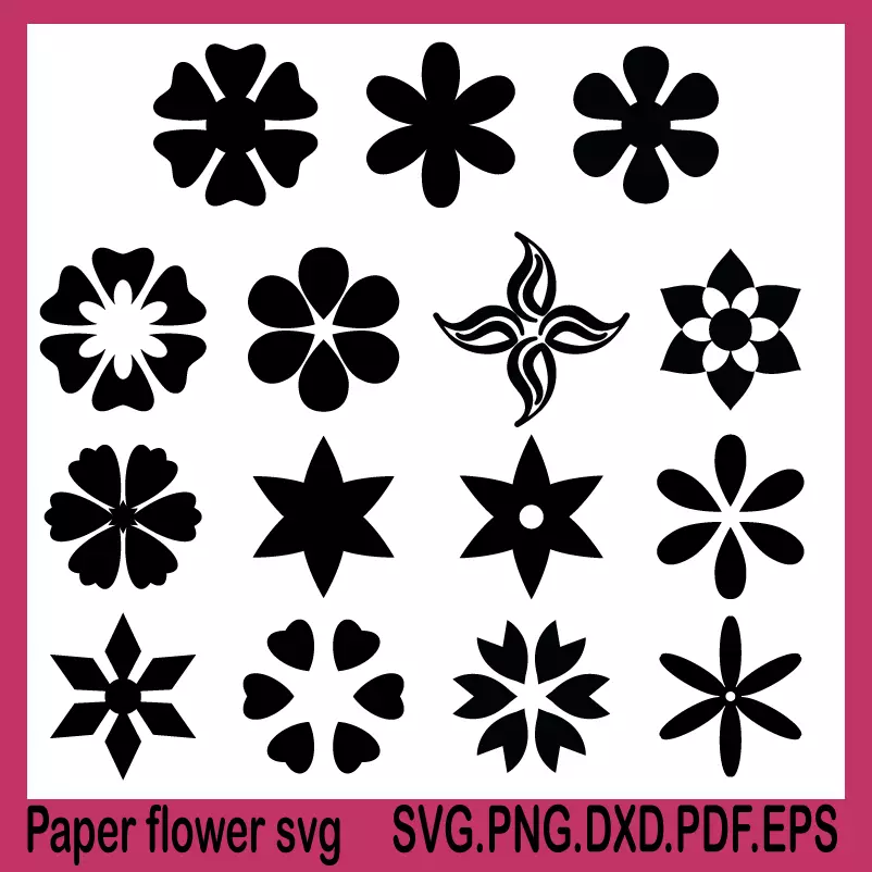 paper flower svg, flower silhouette svg, flower svg cricut