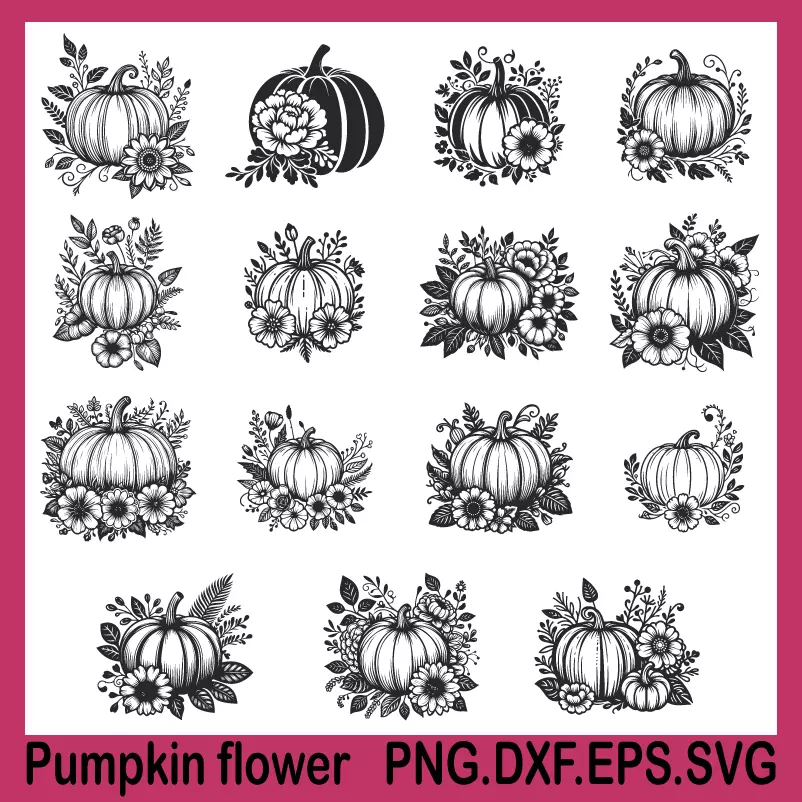 pumpkin flower, pumpkin png, pumpkin svg