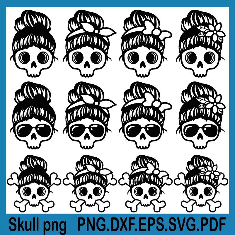 skull png, skull svg for cricut, cute skull png