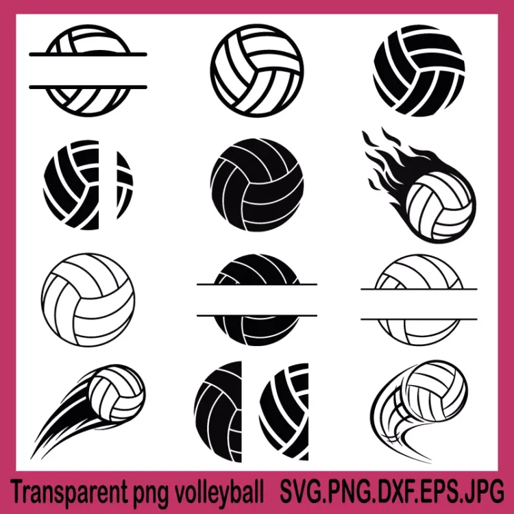 transparent png volleyball, volleyball svg designs, half volleyball svg