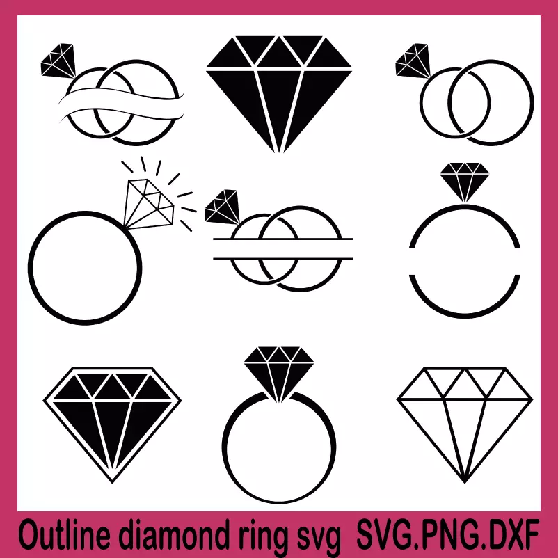 outline diamond ring svg, diamond ring png, diamonds png transparent